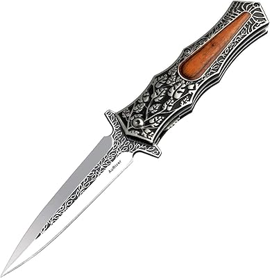 Oriver folding knife, stainless steel pocket knife with retro engraving patterns and pocket clip on handles, folding knives for camping, hunting or favorites.. Elevate your shopping experience with DIAYTAR NIGERIA's vast catalog and budget-friendly options.