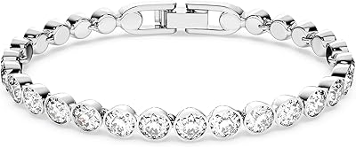 Fine tennis jewelry set for women Swarovski with rhodium finish and transparent crystals.. Your shopping aspirations fulfilled at DIAYTAR NIGERIA with competitive prices and reliable delivery.