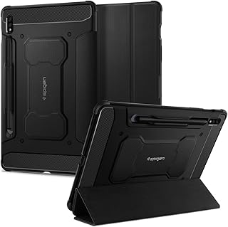 Robust Spigen Armor Pro shell designed for Samsung Galaxy Tab S8 (2022) / Galaxy Tab S7 (2020) with support S Pen - Black.. DIAYTAR Nigeria: Your one-stop online shop with unbeatable prices and nationwide delivery in under 8 days.