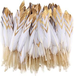 Soder 50 pieces of 4-6 inch colorful golden goose feathers (10-15 cm) for decorations.. Explore the biggest product variety online — only at DIAYTAR Nigeria.
