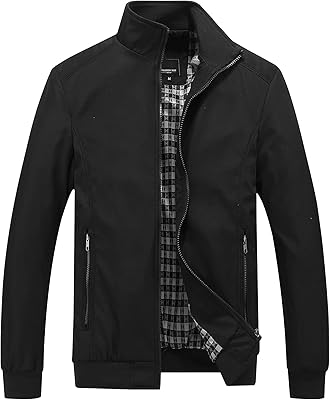Light and zipped wind-winder aviator jacket with long sleeves for men, black, m.. No stress, just speed — DIAYTAR Nigeria ships in days.