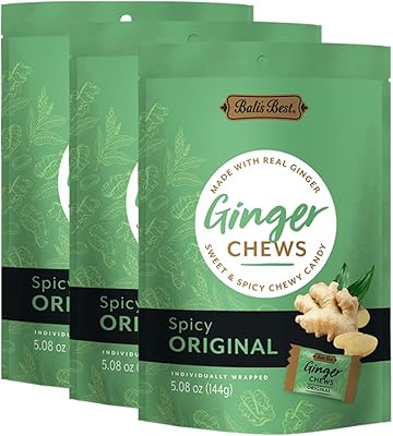 Bali's Best Ginger Chews Candy, Original spicy natural flavor, 100 % real ginger, spicy sweet, sachet of 5.08 Oz of 144 g (3) package.. DIAYTAR NIGERIA brings the market to your fingertips with affordable prices and swift delivery services.