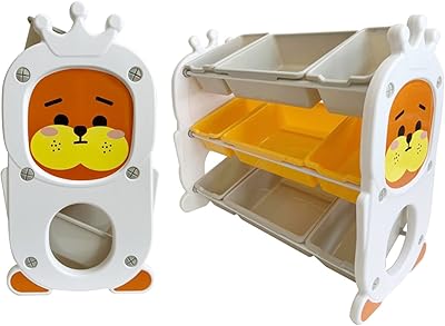 Storage support for children's toys and storage bins, storage unit for children's toys with 9 removable bins for games room and crèche, yellow.. DIAYTAR NIGERIA: Putting quality products within reach of every Nigerian through our affordable marketplace.