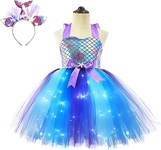 Yallajoy siren dress set for girls with LED light for Halloween, birthdays and parties with headband, 5-8 years old.. Discover the convenience of DIAYTAR NIGERIA's vast e-commerce platform with delivery in just 5-8 days.