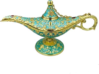 Aladdin retro magic lamp, metal incense burner for table, home party decoration, delicate birthday gift (green).. Online shopping made simple and affordable — DIAYTAR Nigeria.
