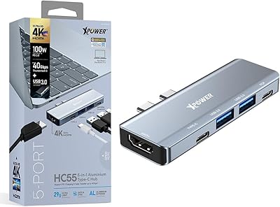 HUB XPOWER 5-in-1 5W Type-C 5-in-1 5 Ports supports the loading and transfer of data-Gray HC55.. DIAYTAR NIGERIA: Your trusted partner for affordable online shopping with reliable delivery timeframes.