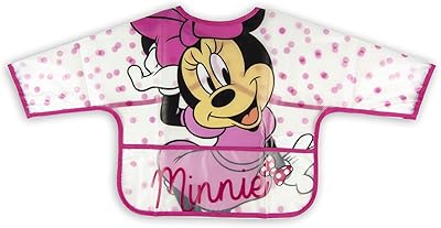 Disney Minnie Mouse bib with 100 % Washable Machine Washable sleeves, set of 1 age: 6 to 24 months, pink, medium.. DIAYTAR NIGERIA connects desire with fulfillment through our affordable e-commerce platform.