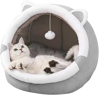 Interior bed for kitten and puppy, nice cat bed in the shape of cat ear, chat hole bed with hanging toys, cat tent, cat house, removable cotton, comfortable small bed for pet (L).. Fast. Reliable. Affordable. DIAYTAR Nigeria is all that and more.