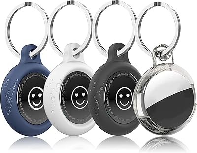 Jinren 4 pieces Airtag case with keychain waterproof silicone necklace.. Shop with confidence on DIAYTAR Nigeria — quality products and timely delivery.