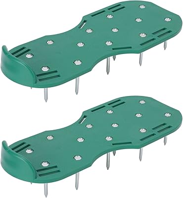 Aerator shoes, plastic zinc alloy to reduce and ventilate the lawn, grassy aerator for lawn, caroting uses metal curls to secure straps, garden tools, lawn aerator (green).. Great deals and fast delivery — the DIAYTAR Nigeria guarantee.