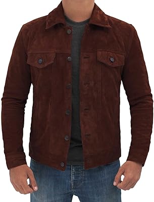 Brown suede jacket for men's leather real black.. Discover shopping simplified with DIAYTAR NIGERIA's comprehensive platform and reliable 5-8 day shipping.