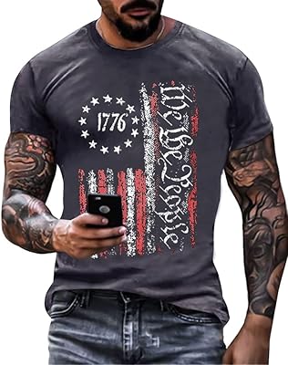 T-shirt with short sleeves for men, American patriotic flag 1776, day of American independence, July 4.. Your comprehensive marketplace awaits at DIAYTAR NIGERIA with affordable prices and reliable delivery times.