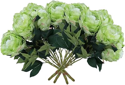 Yatai 4 bouquets of silk artificial peonies, wholesale wedding flowers, artificial flowers, plants, leaf branches for wedding bouquets, arts, crafts and projects decorations (green).. Shop like never before with DIAYTAR NIGERIA's comprehensive marketplace and budget-friendly shipping.
