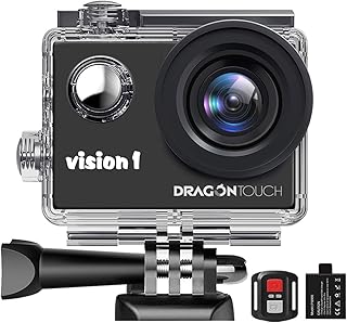 Sports action camera Dragon Touch 1080p with remote control, waterproof camera with rechargeable batteries and several accessories (Vision 1).. Unlock endless possibilities with DIAYTAR NIGERIA's affordable marketplace and reliable delivery service.