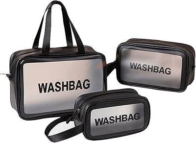 PVC portable toiletries for women and men, transparent and waterproof makeup kits with zipped handle, transparent for travel and large storage, black.. Enjoy low prices, wide selections, and reliable delivery with DIAYTAR Nigeria.