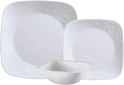 Corel Vitrell Chairish household 18 pieces in relief 3271aa, white, height 28.4 x width 29.4 x depth 17.2 cm.. DIAYTAR NIGERIA: Making online shopping accessible with affordable prices and nationwide delivery service.