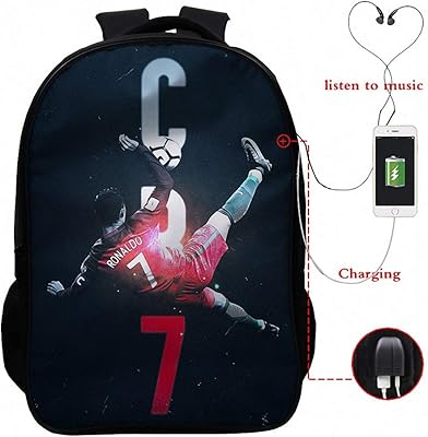 Backpack of Fan Juventus Ronaldo n ° 7 for the start of the school year for children/young people/unisex.. Order today, receive this week — shopping with DIAYTAR Nigeria is that simple.