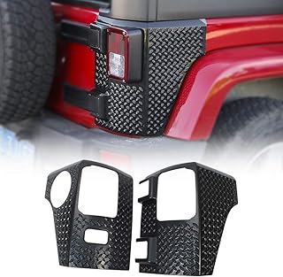 Rear angle rear light protector in ABS G-car for Jeep Wrangler JK 2007-2018 and Rubicon Sahara Unlimited Sports, Black.. DIAYTAR NIGERIA: Bringing the marketplace to every Nigerian with affordable prices and quick delivery.