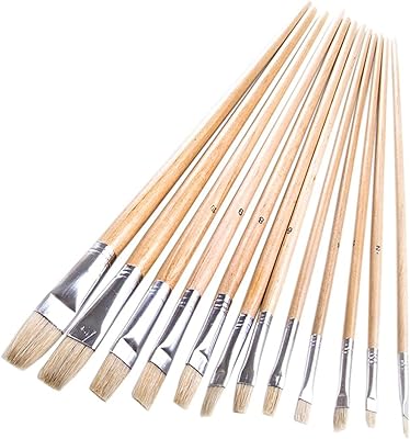 Set of 12 flat head brushes Yukon Artist - U39579.. DIAYTAR NIGERIA: Your trusted partner for affordable online shopping with reliable delivery timeframes.