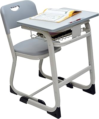 Direction study table - MH -ST05 chair - with metal feet, padded seat cushion, student writing chair, ergonomic design - (gray).. Shop without limits at DIAYTAR NIGERIA and receive your purchases at budget prices within the week.