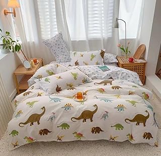 The Flack 4-room bedroom for toddlers | Includes a duvet, 1 sheet and 2 pillowcases (white dinosaur).. DIAYTAR NIGERIA brings the market to your screen with thousands of affordable products delivered to your door.