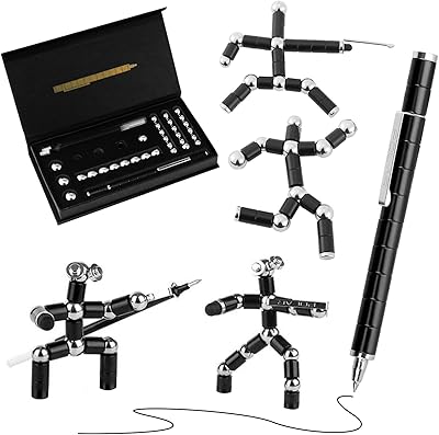 Magnetic pen fidget sculpture construction toys stress boredom tdah autism adult children creative magnetic pen (black).. DIAYTAR NIGERIA: Connecting Nigerians with their needs through our affordable and diverse marketplace.