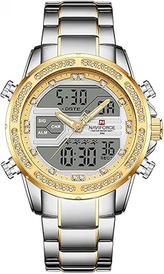 Naviforce for men's watch - Casual Dual Time Waterproof, Bracelet.. Your digital shopping companion, DIAYTAR NIGERIA offers exceptional value with delivery in less than 8 days.