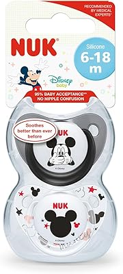 Nuk Trendline silicone pacifier, Disney Mickey Mouse, gray, 6-18 months, package of 2.. With DIAYTAR Nigeria, your wishlist becomes reality, fast.