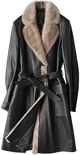 Ketzit jacket for women, long winter coat in sheepskin and mower with real leather belt for women (size: L).. Discover why DIAYTAR NIGERIA is the smart shopper's choice for affordable products delivered nationwide.