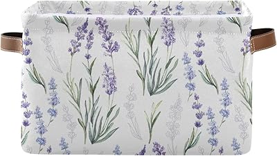 Fabric storage basket with lavender flowers clothes.. Unlock endless possibilities with DIAYTAR NIGERIA's affordable marketplace and reliable delivery service.