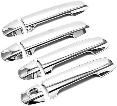 Polished chromed chrome door handle cover for Toyota Camry 2012-2017.. DIAYTAR NIGERIA: Your trusted partner for affordable online shopping with reliable delivery timeframes.