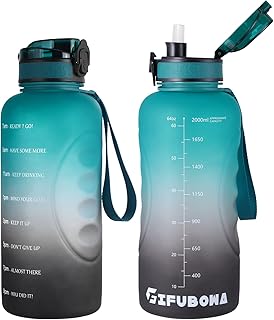 GIFU BOA 2L Water bottle of half a gallblans with markers of motivation time and straw, carafe of waterproof sports water 2L without BPA.. DIAYTAR NIGERIA revolutionizes online retail with our vast selection and cost-effective delivery options.