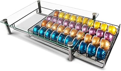 Storage drawer and organization of Recaps coffee capsules for kitchen compatible with green and vertelin plus machines, tempered glass drawer to store 40 coffee capsules (coffee capsules not included).. Shop smart with DIAYTAR NIGERIA's vast selection and enjoy affordable shipping in just 5-8 days.