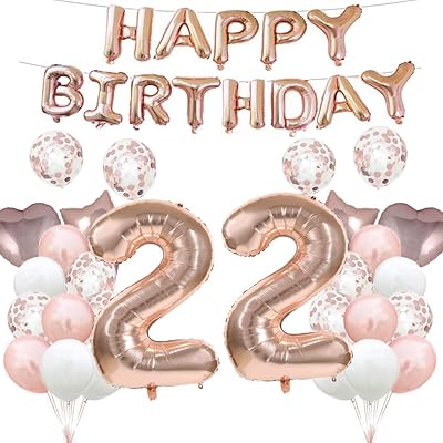 22nd anniversary balloon Birthday decorations 22 Rose gold balloons 22 Birthday party supplies number 22 Aluminum ball mylar balloons in Gifts Girls Women Men Men.. DIAYTAR NIGERIA makes every purchase count with our affordable prices and reliable 5-8 day shipping.