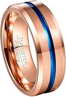 Tungsten rings for men Size 8 mm Pink gold/Cunée Blue Rose and black/Brown/Blue Bicolor Wedding Ring Size 5-14, without precious stones.. Shop from our extensive catalog at DIAYTAR NIGERIA and enjoy doorstep delivery in just 5-8 days.