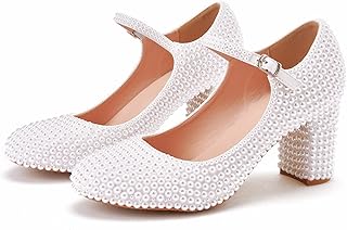 Bridal shoes for women, wedding shoes in pearls, bridesmaid shoes, thick heel princess shoes, lolita shoes, 7.5 cm heel, elegant and beautiful (white 43 eu).. Transform your shopping experience with DIAYTAR NIGERIA's vast product selection delivered at unbeatable prices.