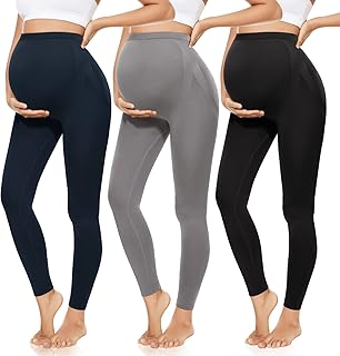 3-piece maternity leggings to lift your buttocks above your belly-Soft and opaque maternity pants for women, S-M.. Make shopping fun and stress-free with DIAYTAR Nigeria.