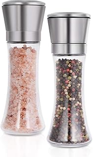 Salt and pepper mill with glass in stainless steel brush - Lot of 2.. Quality and convenience delivered — shop DIAYTAR Nigeria now.
