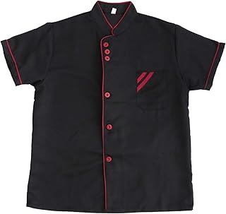 Black unisex chief with short sleeves uniform jacket for food shirt shirt.. DIAYTAR NIGERIA delivers value, variety, and convenience with our nationwide 5-8 day shipping.