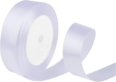 Satin ribbon, 22 meter white ribbon roll for crafts, gift packaging and decoration, 25 mm.. DIAYTAR NIGERIA: Bringing quality products to every Nigerian with affordable nationwide delivery.