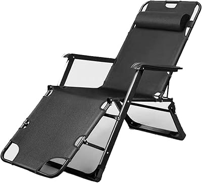 Folding lounge chair adjustable jigero gravity with adjustable headrest, foldable beach chair for campsite, picnic, swimming pool, beach, garden (black).. DIAYTAR NIGERIA: Where affordability and variety come together with nationwide 5-8 day delivery.