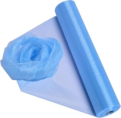 Organza crystal fabric - 16 "x 50 meters transparent fabric for wedding party decoration, pre -mariating party, tulle envelopes (light blue).. Whether you're in Lagos, Abuja, or anywhere in between, DIAYTAR Nigeria ensures your online shopping experience is smooth, affordable, and fast.