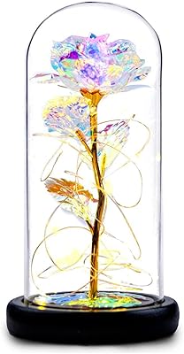 Gift of colorful artificial flowers Gotos - LED light garland on colorful flower, forever in a glass dome, unique gifts for women, wedding, birthday and birthday.. DIAYTAR NIGERIA revolutionizes online retail with our extensive selection and dependable shipping service.