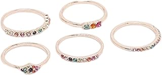 Accessories set of peravia rings for women (5 rooms), size 6, pink gold, size 6, metal.. Forget the long lines — DIAYTAR Nigeria is always open for shopping.