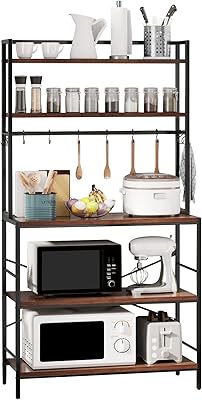 Medla Home, bathroom, kitchen, 5-level metal wire storage shelf, 65 "long, for industrial kitchen, microwave oven, spices storage with hooks.. Shop for everything you need at DIAYTAR NIGERIA, with budget-friendly prices and quick delivery.