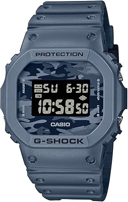 G-shock digital watch for men with black camouflage dial and resin bracelet DW-5600CA-2DR., Blue, digital.. DIAYTAR NIGERIA: Where affordability meets variety, with thousands of products delivered in less than 8 days.