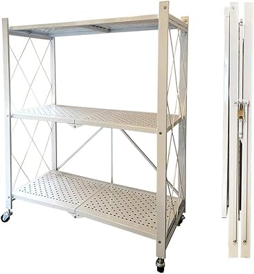Foldable storage shelves N/B - White (3 layers).. Shop confidently with DIAYTAR NIGERIA, offering affordable prices and reliable delivery within a week.