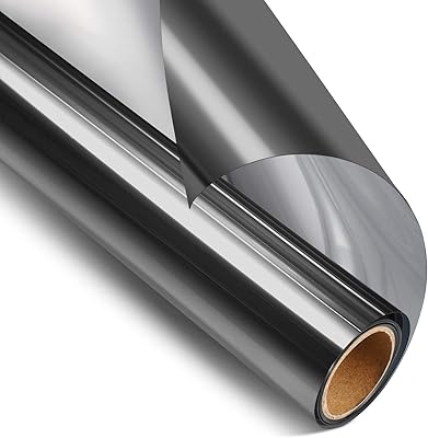 Static unidirectional window film, reflective window film blocking heat control UV for house glass, black and silver, 35.4 "x 32.8 feet.. DIAYTAR NIGERIA: Where shopping dreams come true with budget-friendly prices and nationwide shipping.