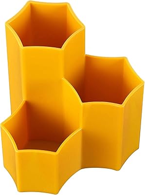 Multifunctional desk and table storage organizer with a shit holder/brushes/accessories with 3 compartments with modern appearance storage box (yellow).. DIAYTAR NIGERIA brings the marketplace home to you with affordable prices and delivery in 5-8 days.