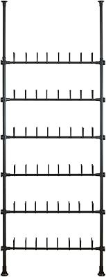 Winco, Hercules telescopic shoe shelf, Thermolacé metal, adjustable shoe storage, space saving for the house and the bedroom, 94 x 165 - 300 x 9 cm, black.. DIAYTAR NIGERIA connects Nigerians with quality products at affordable prices, delivered in 5-8 days nationwide.